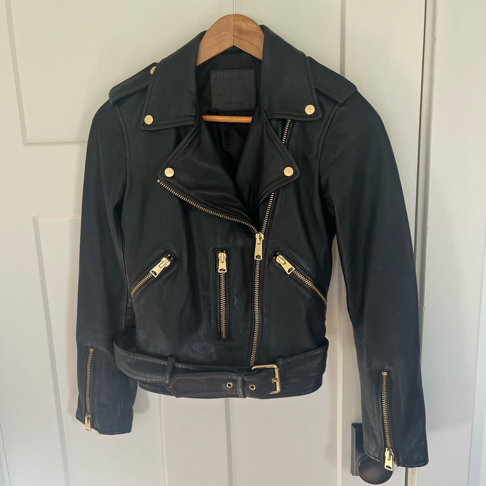 AllSaints BALFERN LEATHER BIKER JACKET - Picture 7 of 16